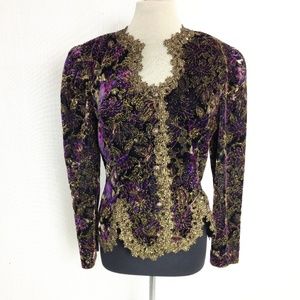 80s Velvet Floral Blazer